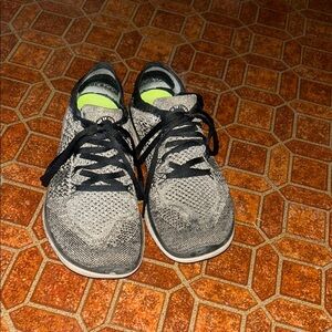 Nike Free RN Fly Knit Black and Gray Athletic Shoes